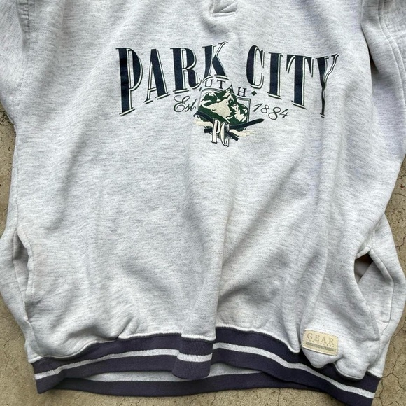 Vintage 90’s PARK CITY UTAH Gear For Sports Grey Pullover Hoodie - Picture 5 of 8